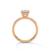 Modern Oval Cut Pave Lab Grown Diamond Gold Ring