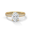 Modern Oval Cut Pave Lab Grown Diamond Gold Ring