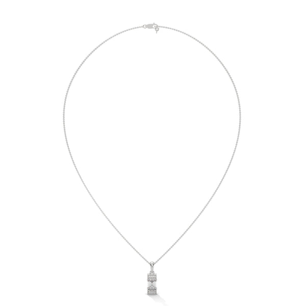 Emerald cut Lab Grown Diamond Gold Pendant Chain
