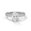 Modern Oval Cut Pave Lab Grown Diamond Gold Ring