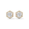 Hexa Halo Lab Grown Diamond Gold Earrings