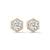 Hexa Halo Lab Grown Diamond Gold Earrings