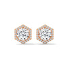 Hexa Halo Lab Grown Diamond Gold Earrings