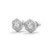 Hexa Halo Lab Grown Diamond Gold Earrings