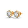 Hexa Halo Lab Grown Diamond Gold Earrings