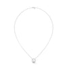 Round cut Lab Grown Diamond Floral Gold Pendant Chain