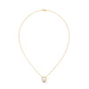 Round cut Lab Grown Diamond Floral Gold Pendant Chain