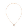 Round cut Lab Grown Diamond Floral Gold Pendant Chain