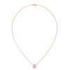 Timeless Halo Lab Grown Diamond Cushion Gold Pendant Chain