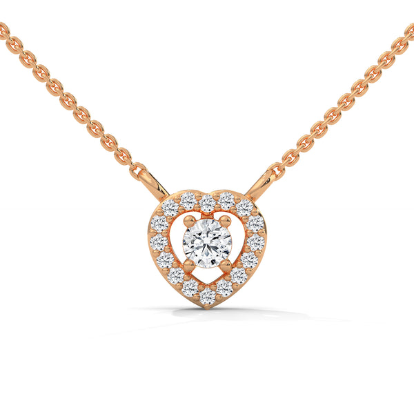 Heart of Brilliance Lab Grown Diamond Gold Pendant Chain