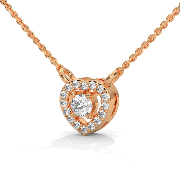 Heart of Brilliance Lab Grown Diamond Gold Pendant Chain