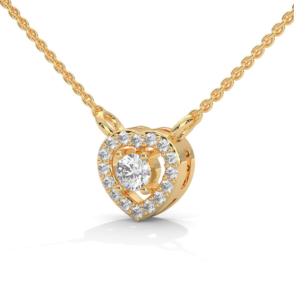 Heart of Brilliance Lab Grown Diamond Gold Pendant Chain