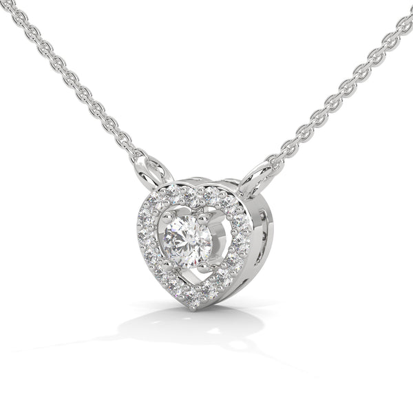 Heart of Brilliance Lab Grown Diamond Gold Pendant Chain