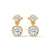 Bezel Set Lab Grown Diamond Gold Drop Earrings