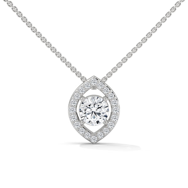 Lab Grown Diamond Teardrop Gold Pendant Chain