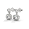Bezel Set Lab Grown Diamond Gold Drop Earrings