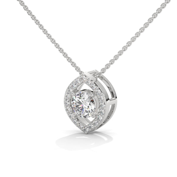 Lab Grown Diamond Teardrop Gold Pendant Chain