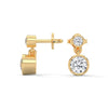Bezel Set Lab Grown Diamond Gold Drop Earrings