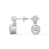 Bezel Set Lab Grown Diamond Gold Drop Earrings