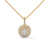 Radiant Circles Lab Grown Diamond Multi-Halo Gold Pendant