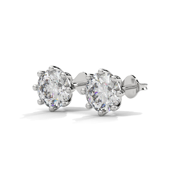 Classic Brilliance Six-Prong Lab Grown Diamond Gold Stud Earrings