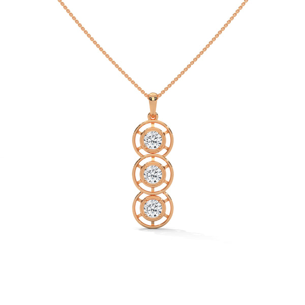 Trinity Glow Lab Grown Diamond Three-Stone Gold Pendant