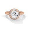Round Halo Lab Grown Diamond Gold Ring