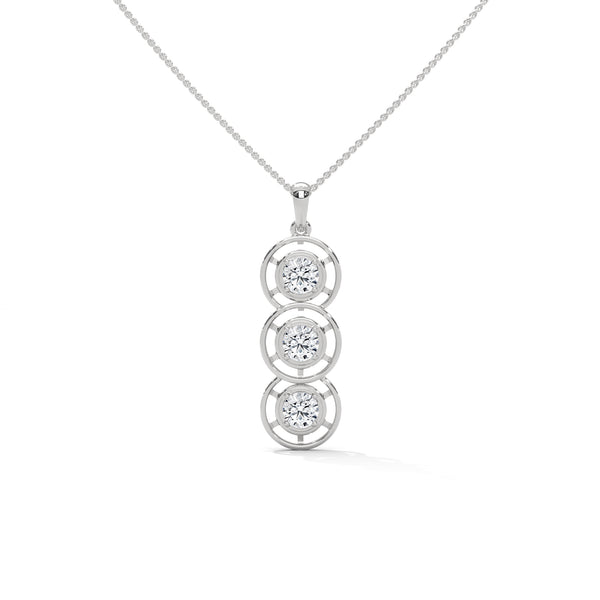 Trinity Glow Lab Grown Diamond Three-Stone Gold Pendant