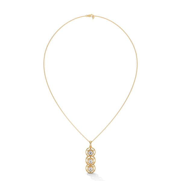 Trinity Glow Lab Grown Diamond Three-Stone Gold Pendant