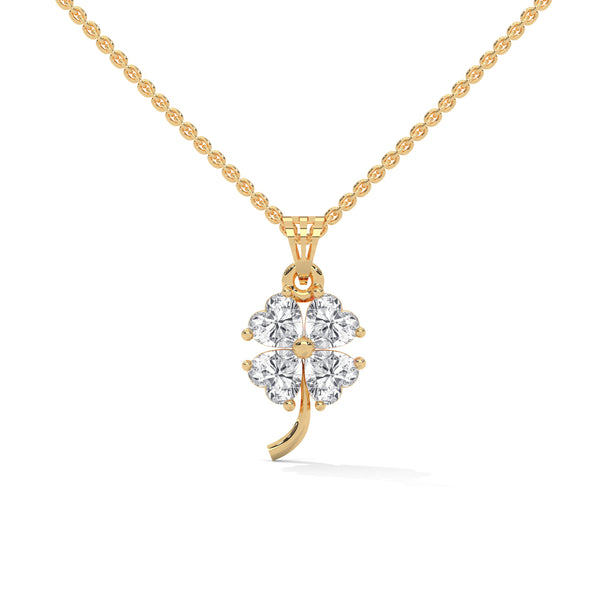 Bloom of Luck Lab Grown Diamond Floral Gold Pendant Chain