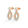 Teardrop Shape Lab Grown Diamond Gold Earrings