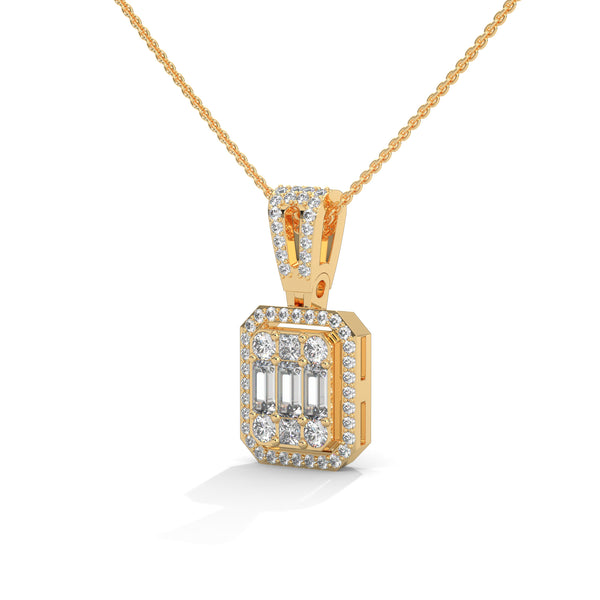 Royal Radiance Lab Grown Diamond Gold Pendant Chain