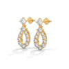 Teardrop Shape Lab Grown Diamond Gold Earrings
