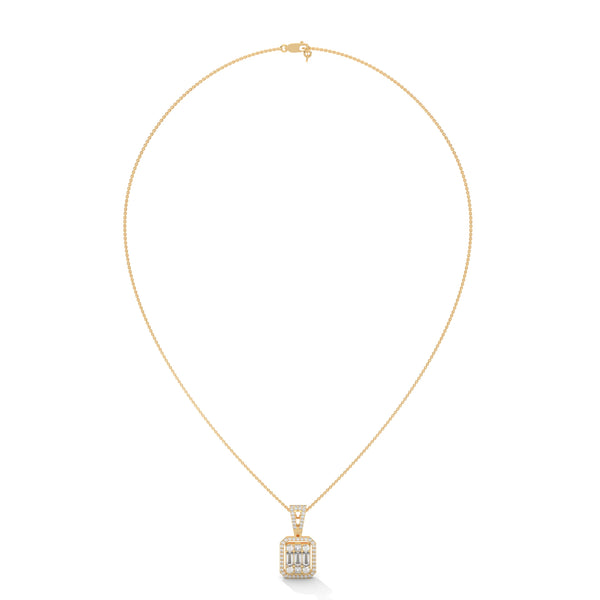 Royal Radiance Lab Grown Diamond Gold Pendant Chain
