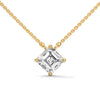 Asscher Cut Lab Grown Diamond Gold Pendant Chain