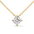 Asscher Cut Lab Grown Diamond Gold Pendant Chain