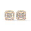 Regal Radiance Geometric Lab Grown Diamond Gold Earrings
