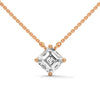 Asscher Cut Lab Grown Diamond Gold Pendant Chain