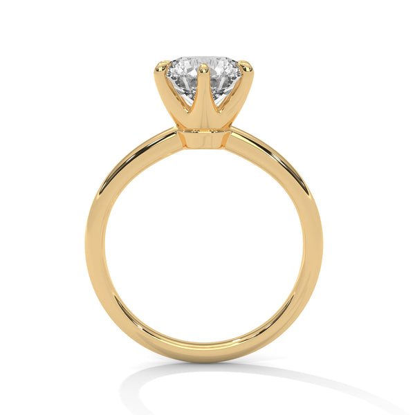 Classic Six-Prong Solitaire Lab Grown Diamond Gold Ring