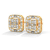 Regal Radiance Geometric Lab Grown Diamond Gold Earrings