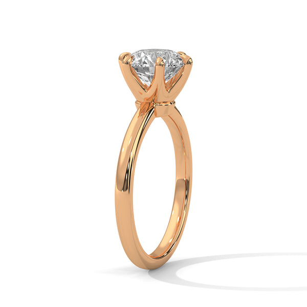 Classic Six-Prong Solitaire Lab Grown Diamond Gold Ring