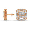 Regal Radiance Geometric Lab Grown Diamond Gold Earrings