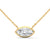 Marquise Cut Lab Grown Diamond Bezel Gold Pendant Chain