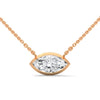 Marquise Cut Lab Grown Diamond Bezel Gold Pendant Chain