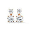 Double Radiance: Two-Tier Lab Grown Diamond Gold Drop Earrings