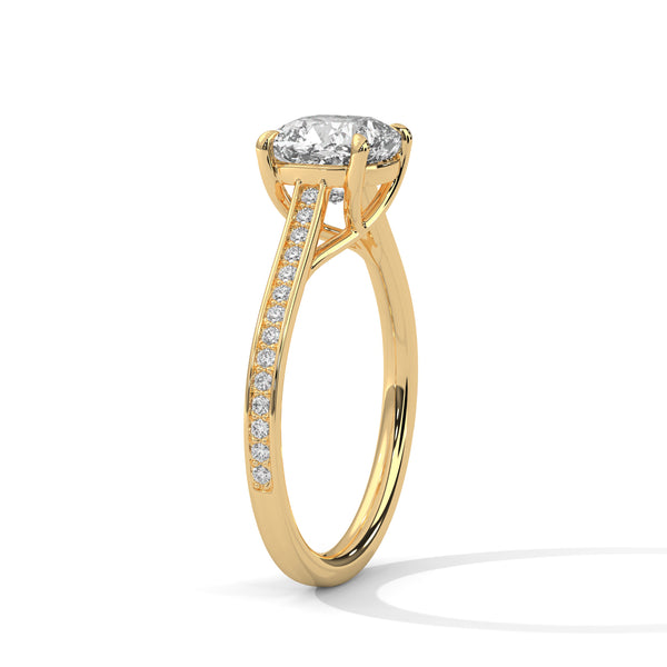 Cushion Cut Lab Grown Diamond Gold Ring