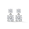 Double Radiance: Two-Tier Lab Grown Diamond Gold Drop Earrings