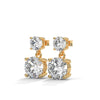 Double Radiance: Two-Tier Lab Grown Diamond Gold Drop Earrings