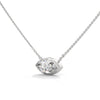 Marquise Cut Lab Grown Diamond Bezel Gold Pendant Chain