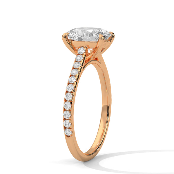Oval Cut Lab Grown Diamond Gold Engagement Ring